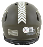 Cowboys Dak Prescott Signed Salute To Service Speed Mini Helmet BAS Witnessed