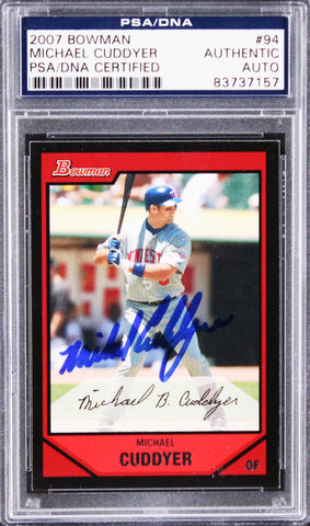 Twins Michael Cuddyer Authentic Signed 2007 Bowman #94 Card PSA/DNA Slabbed