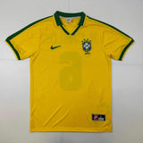 Autographed/Signed Roberto Carlos Brazil Yellow Retro Soccer Jersey Beckett COA