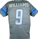 Jameson Williams Autographed Grey Pro Style Jersey- Beckett W Hologram *Black