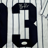 Autographed/Signed Ben Rice New York Pinstripe Baseball Jersey JSA COA