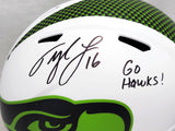 TYLER LOCKETT AUTOGRAPHED SEAHAWKS LUNAR ECLIPSE FULL SIZE AUTH HELMET GO HAWKS