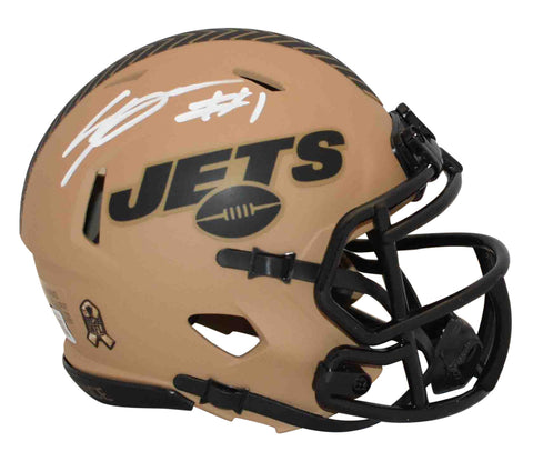 AHMAD SAUCE GARDNER SIGNED NEW YORK JETS SALUTE TO SERVICE II MINI HELMET BAS