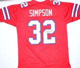 O.J. Simpson Autographed Red Pro Style Jersey - JSA W *Black