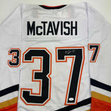 Autographed/Signed Mason McTavish Anaheim White Hockey Jersey JSA COA