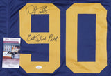 Darryl Talley Signed West Virginia Jersey Insc Eat S*** Pitt (JSA COA) Buffalo