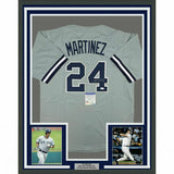 FRAMED Autographed/Signed TINO MARTINEZ 33x42 New York Grey Jersey PSA/DNA COA