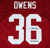 Steve Owens Autographed Maroon College Style Jersey w/Heisman- Beckett W Auth *6