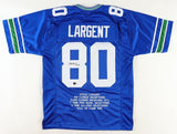 Steve Largent Signed Seattle Seahawks Stat Jersey Inscribed "HOF '95" (Beckett)