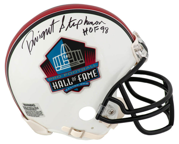 Dwight Stephenson Signed HOF Logo Riddell (VSR4) Mini Helmet w/HOF'98 - (SS COA)