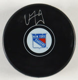 Vincent Trocheck Signed New York Rangers Logo Hockey Puck (Beckett) 2xAll Star