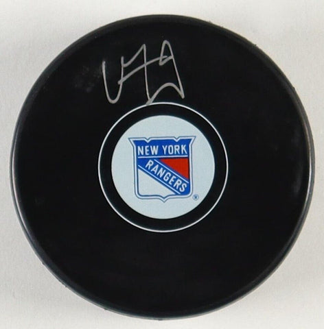 Vincent Trocheck Signed New York Rangers Logo Hockey Puck (Beckett) 2xAll Star