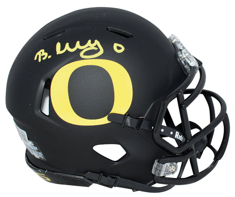 BUCKY IRVING AUTOGRAPHED OREGON DUCKS BLACK SPEED MINI HELMET BECKETT