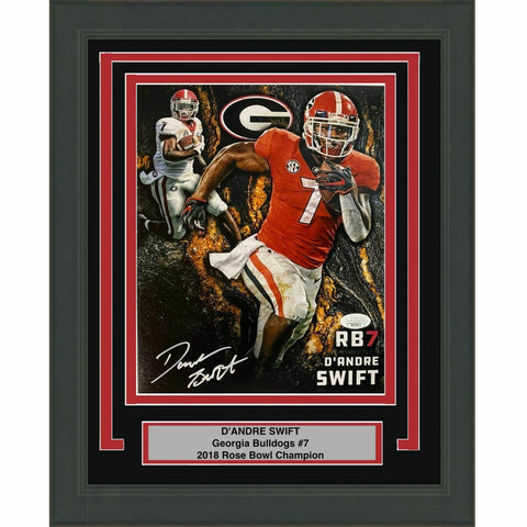 FRAMED Autographed/Signed D'ANDRE SWIFT Georgia Bulldogs 8x10 Photo JSA COA #3