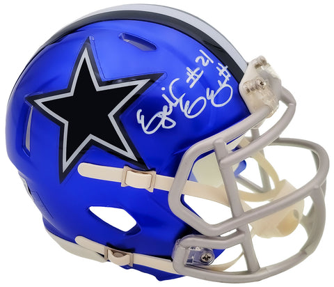 EZEKIEL ELLIOTT AUTOGRAPHED COWBOYS FLASH BLUE SPEED MINI HELMET BECKETT 203011