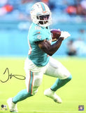 Tyreek Hill Autographed Dolphins 16x20 Teal Jersey Photo- Beckett W Holo *Black