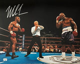 Mike Tyson Signed 16x20 Evander Holyfield Ear Bite Fight Photo JSA