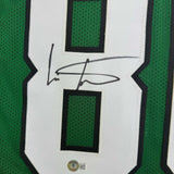 Framed Autographed/Signed Cris Carter 35x39 Kelly Green Jersey Beckett BAS COA