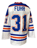 Grant Fuhr Edmonton Signed White Hockey Jersey JSA