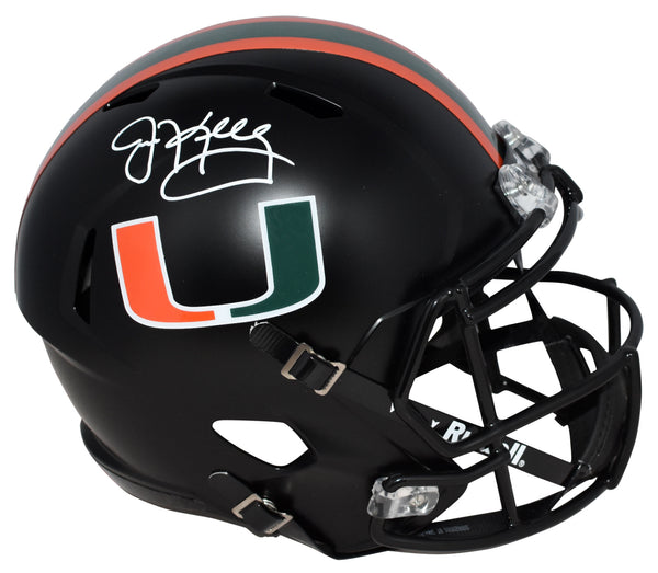 JIM KELLY AUTOGRAPHED MIAMI HURRICANES BLACK FULL SIZE SPEED HELMET BECKETT