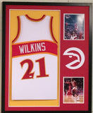 FRAMED DOMINIQUE WILKINS AUTOGRAPHED SIGNED ATLANTA HAWKS JERSEY JSA COA