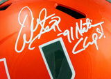 Warren Sapp Autographed Miami Hurricanes F/S Flash Speed Helmet w/Insc.-BAW Holo