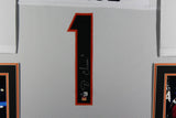 JA'MARR CHASE (Bengals white SKYLINE) Signed Autographed Framed Jersey Beckett