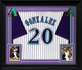 D-Backs Luis Gonzalez "2001 WS Game 7 GW Hit" Signed Framed Jersey BAS Witness