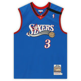 ALLEN IVERSON Autographed Philadelphia 76ers Blue 1999 M&N Jersey FANATICS