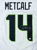 DK Metcalf Autographed White Pro Style Jersey - Beckett W *Silver *4