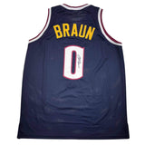 Autographed/Signed Christian Braun Denver Blue Basketball Jersey JSA COA