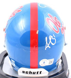 DK Metcalf/AJ Brown Autographed Ole Miss Rebels Schutt Mini Helmet-BeckettW Holo