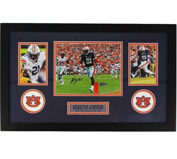 Kerryon Johnson Signed Auburn Tigers Framed 8x10 NCAA Photo - Horizontal