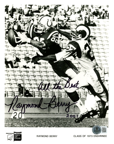 Raymond Berry Signed Baltimore Colts 8x10 Photo All The Best BAS 47738