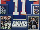 FRAMED NEW YORK GIANTS PHIL SIMMS AUTOGRAPHED SIGNED JERSEY JSA COA