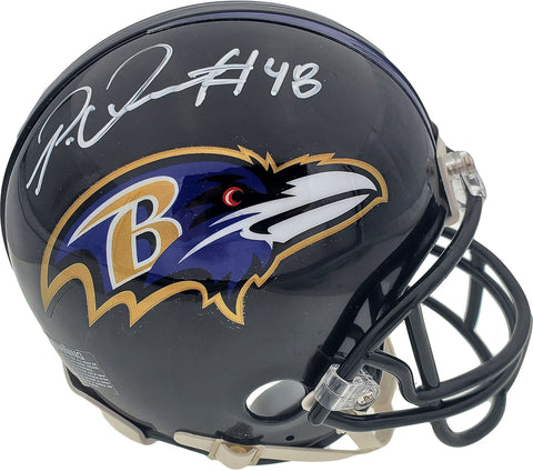 PATRICK QUEEN AUTOGRAPHED BALTIMORE RAVENS MINI HELMET BECKETT BAS STOCK #185831