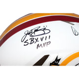 Joe Theismann Mark Rypien Doug Williams FLT White Pro Helmet BAS 42244