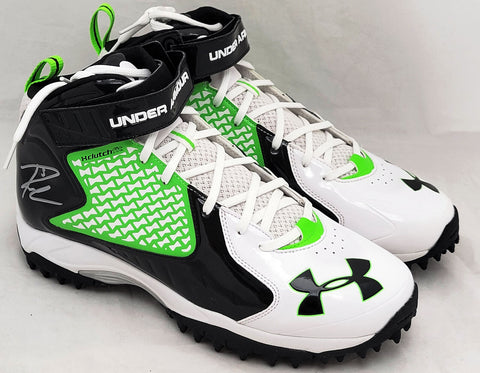 Russell Wilson Autographed Turf Under Armor Cleats Seahawks 12.5 RW Holo 42135