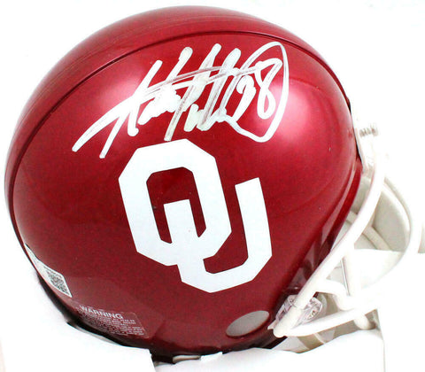 Adrian Peterson Signed OU Sooners Mini Helmet- Beckett W Hologram *Silver