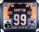 DAN HAMPTON (Bears navy inscribed SKYLINE) Signed Autographed Framed Jersey JSA