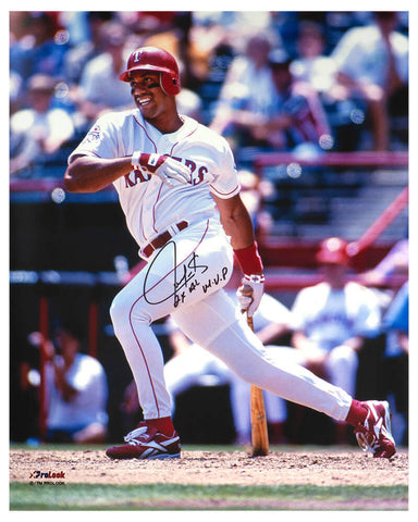 Juan Gonzalez Signed Rangers Swinging Action 16x20 Photo w/MVP - (SCHWARTZ COA)