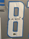 FRAMED DETROIT LIONS SAM LAPORTA AUTOGRAPHED SIGNED JERSEY BECKETT HOLOGRAM