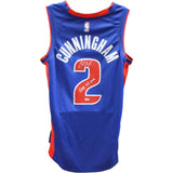 Cade Cunningham Autographed Detroit Pistons Nike Blue Jersey 1st Pick FAN 46695