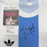 Autographed/Signed Mario Kempes Argentina Blue Soccer Futbol Jersey JSA COA