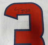 Houston Texans Tank Dell Autographed Signed White Jersey Beckett BAS QR #M26598