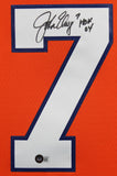 Broncos John Elway "HOF 04" Signed Orange Throwback M&N Jersey BAS Witnessed