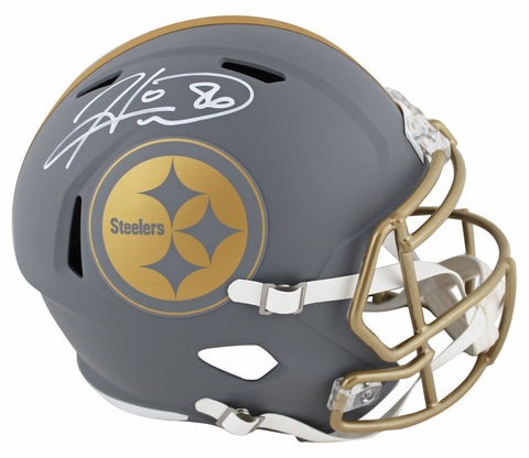 Steelers Hines Ward Signed Slate Full Size Speed Rep Helmet BAS Witnessed