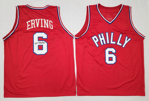 Julius Dr. J Erving Signed Philadelphia 76ers Pro Style Jersey Beckett Witnessed