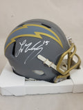 LADD MCCONKEY SIGNED LA CHARGERS SLATE SPEED MINI HELMET BECKETT QR