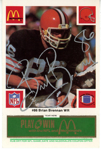 Brian Brennan Signed Cleveland Browns 1986 McDonald's Card Beckett 48239